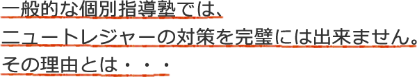 一般的な個別指導塾では、ニュートレジャーの対策を完璧には出来ません。その理由とは…